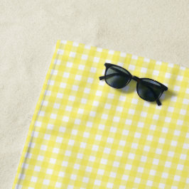 Pastel Yellow Gingham Pattern Strandtuch