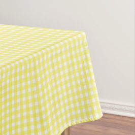 Pastel Yellow Gingham Pattern Tischdecke
