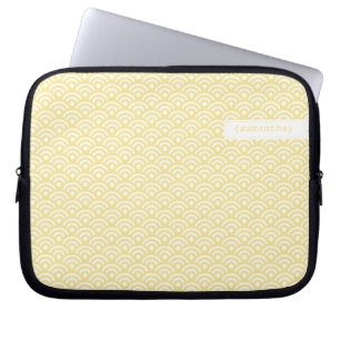 Pastel Yellow Japanese Seigaiha Pattern Laptopschutzhülle