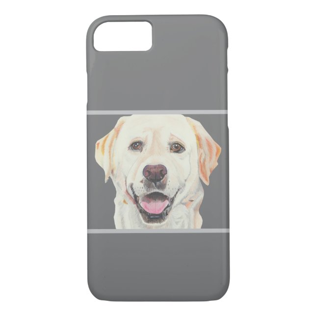 Pastel Yellow Labrador Dog 8/7 iPhone Case (Rückseite)