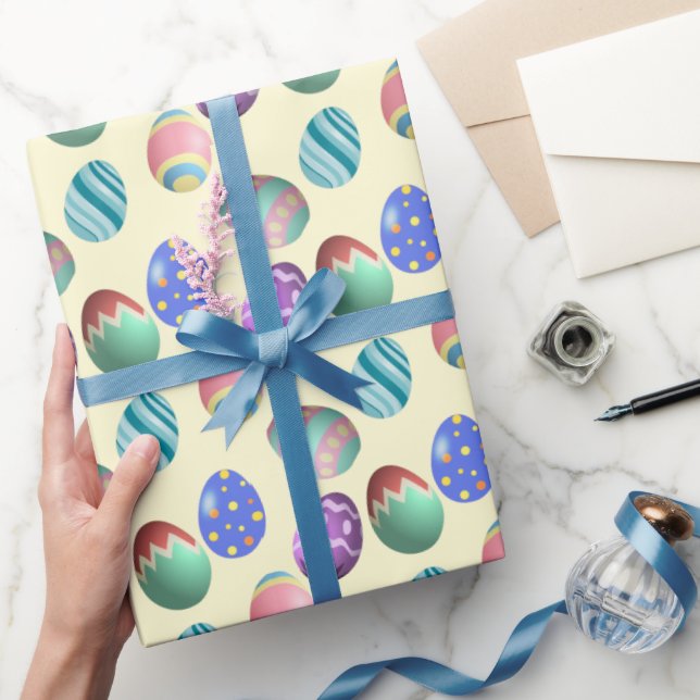 Pastel Yellow Oaster Egg Ostereier Party Ei Jagd S Geschenkpapier (Schenken)