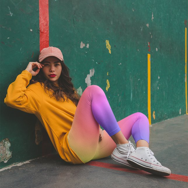 Pastel Yellow Periwinkle Rainbow Ombre Leggings (Von Creator hochgeladen)