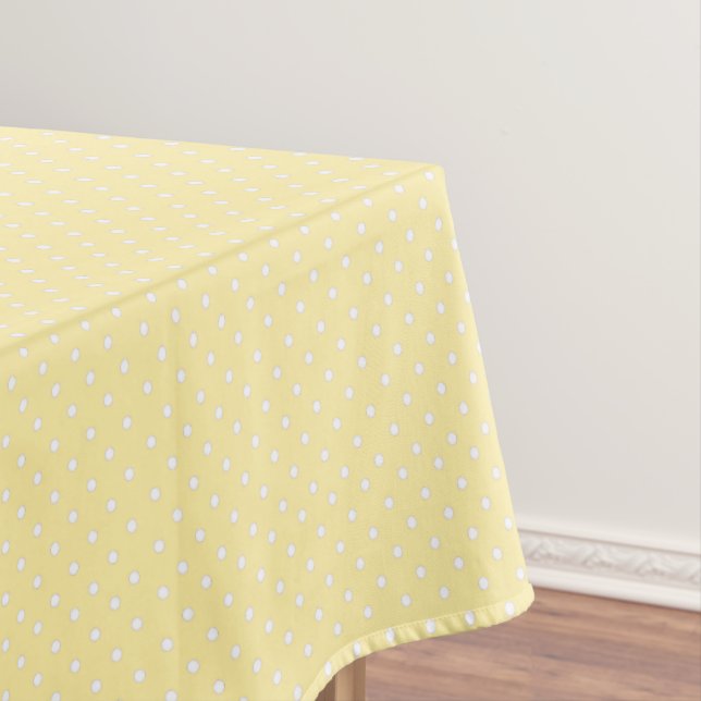 Pastel Yellow Polka Dot Pattern Tischdecke (Beispiel)