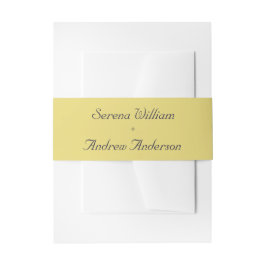 Pastel Yellow Schlicht Moderne Einfache Hochzeit Einladungsbanderole