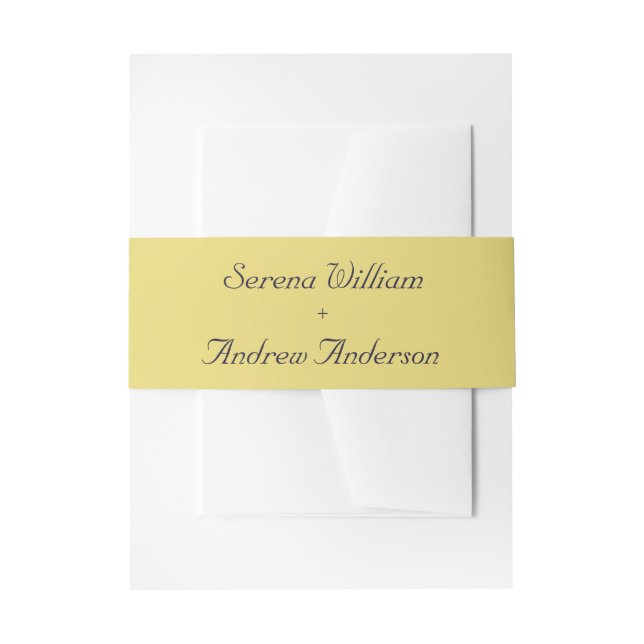 Pastel Yellow Schlicht Moderne Einfache Hochzeit Einladungsbanderole (Vorderseite Beispiel)
