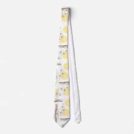 Pastel Yellow Sunrise Oriental Bamboo Treppengarte Krawatte