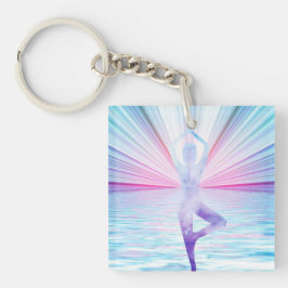Pastel Yoga Pose Zen Schlüsselanhänger