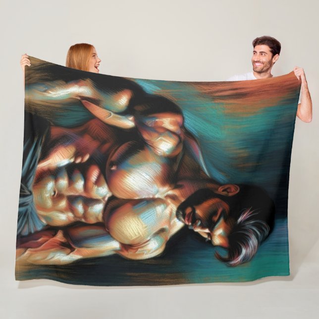Pastel Zeichne ansprechender Shirtless Man Fleecedecke (Beispiel)