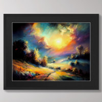 Pastel Zeichne farbenfrohe Nachtlandschaft Moon