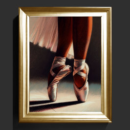 Pastel Zeichnend Ballerina auf Pointe Poster