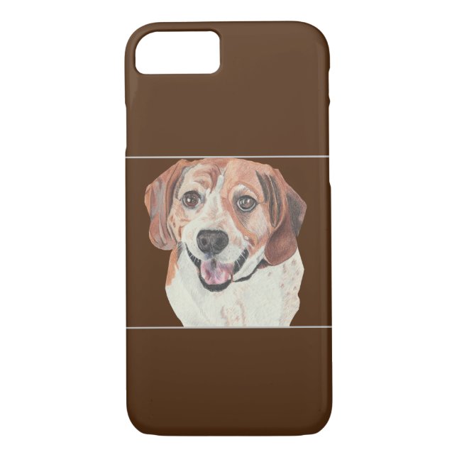 Pastel Zeichnend Beagle iPhone Case (Rückseite)