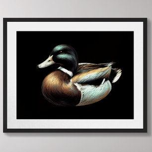 Pastel Zeichnend Duck Decoy Poster