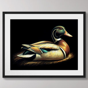 Pastel Zeichnend Mallard Duck Decoy Poster