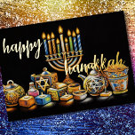 Pastel Zeichnend Menorah Hanukkah Candles Folien Feiertagskarte<br><div class="desc">Pastel Zeichnend Menorah Hanukkah Candles Holiday themed von Umua. Gedruckt und ausgeliefert von Zazzle oder ihren Partnern.</div>