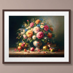 Pastel Zeichnend Stillleben Vase von Blume auf dem Poster