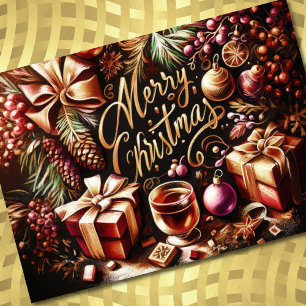 Pastel Zeichnete von Christmas Whimsical Feiertagskarte