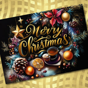 Pastel Zeichnete von Christmas Whimsical Karte