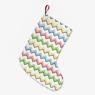 Pastel Zickzack Drop Shadow von Shirley Taylor Kleiner Weihnachtsstrumpf