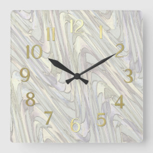Pastel ZigZag Muster Quadratische Wanduhr
