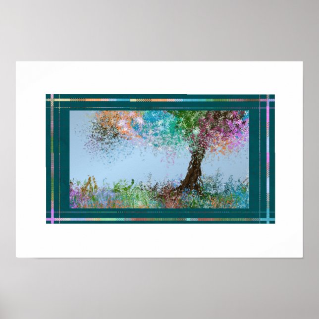 Pastelbaum mit leichter Brise Poster (Vorne)