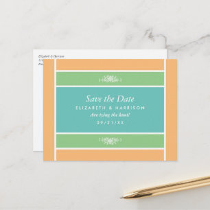Pastelblock - Tropenfarben - Save the Date Ankündigungspostkarte