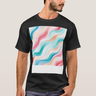 Pastelbrecher Moderne Abstrakte Wellen entfesselt T-Shirt