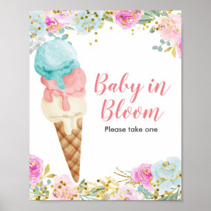 Pasteleis Blütenbaby im Blütenzeichen Poster