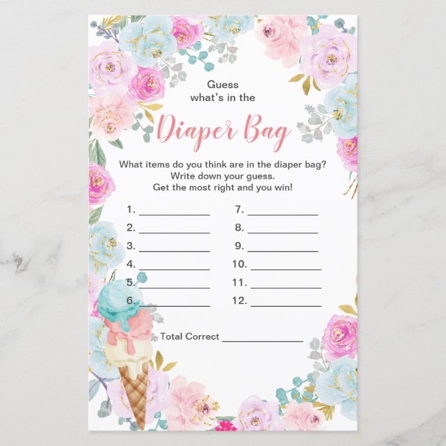 Pasteleis raten, was in der Windeltasche ist (Vorderseite)