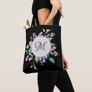 Pastelfarben-Monogramm aus eleganter Blume Tasche