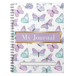 Pastelfarbenschmetterlinge Journal Spiral Notebook Notizblock