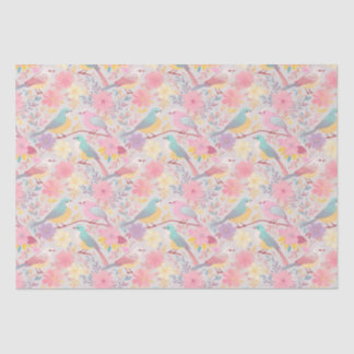 Pastelfeder-Blumenmuster 02 Seidenpapier