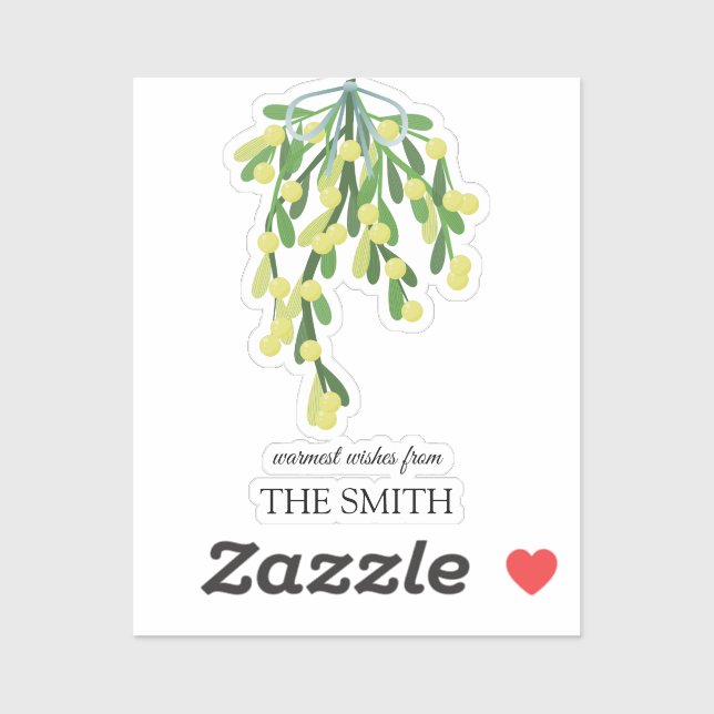 Pastelgrüne Mistletoeckaufkleber Aufkleber (Blatt)