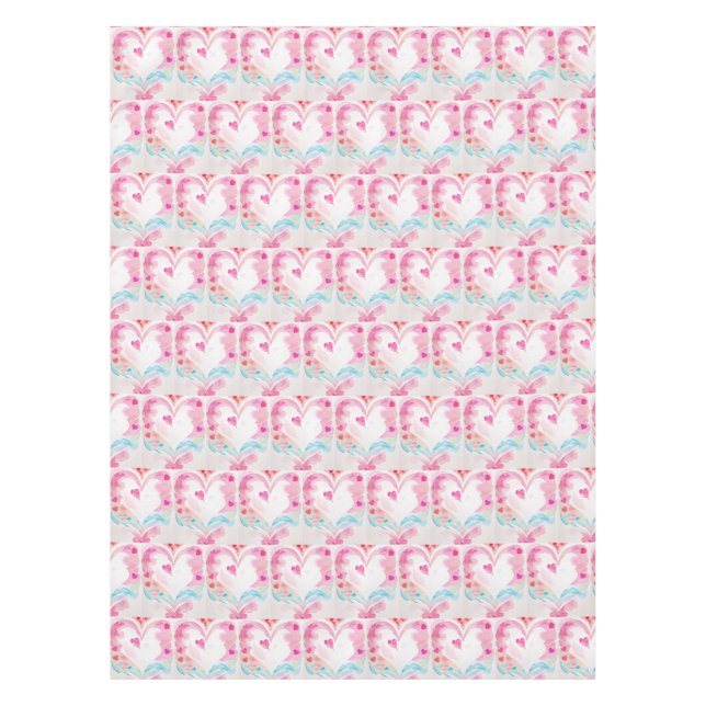 Pastelherz mit Flügeln, romantische Geschenkidee Tischdecke (Vorderseite)