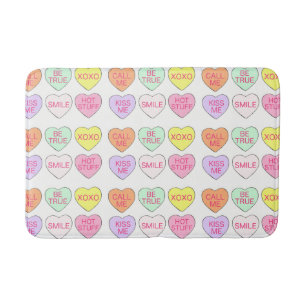 Pastelkonversation Candy Hearts Valentinstag Badematte