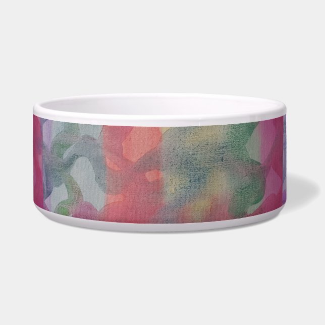 Pastell Abstrakt Art Keramik Pet Bowl Napf (Vorderseite)