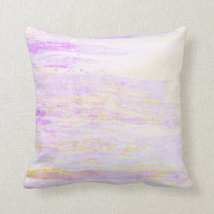 *~* Pastell Abstrakt Lavendel Gelbe Pinselstriche Kissen