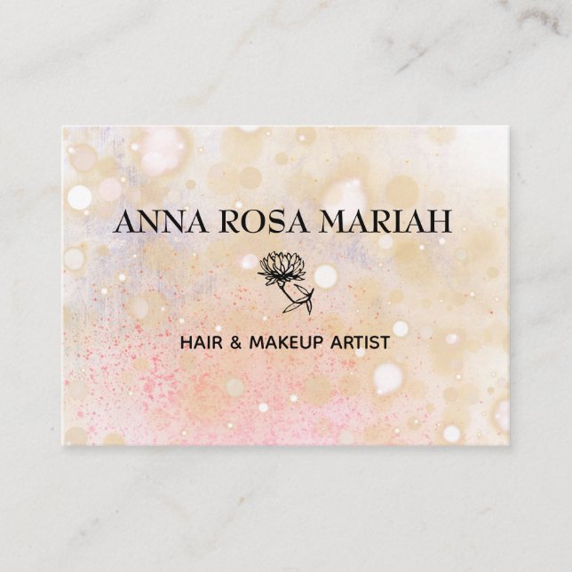 *~* Pastell Abstrakt Pink Peach Blume Lotus Visitenkarte (Vorderseite)