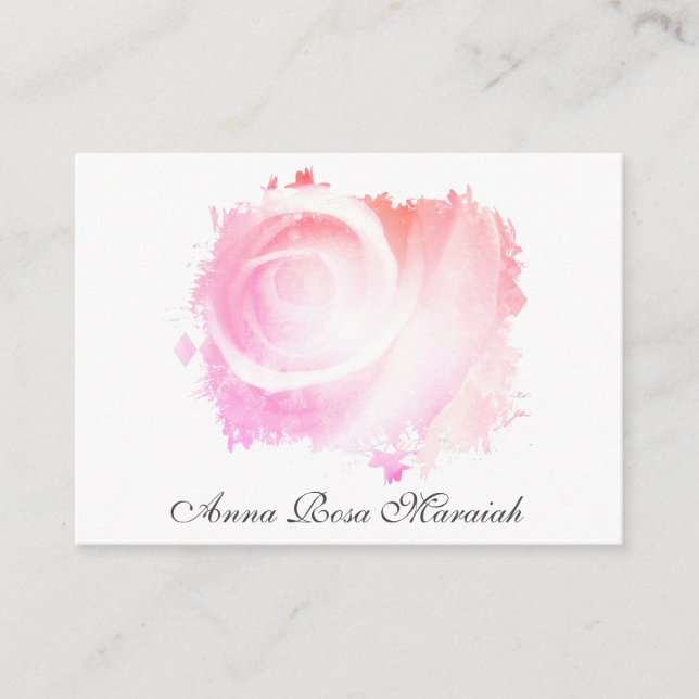 *~* Pastell Abstrakt PINK ROSE Visitenkarte (Vorderseite)
