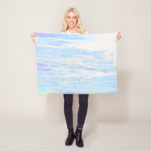 *~* Pastell Abstrakt Türkis Baby Blue White Fleecedecke