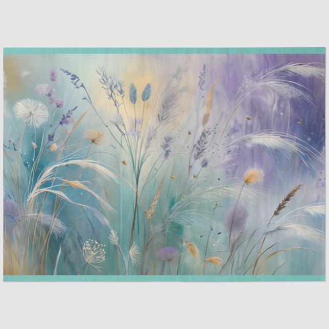 Pastell, Abstrakte Flüstern der Natur, Gras II Seidenpapier (Vorderseite)