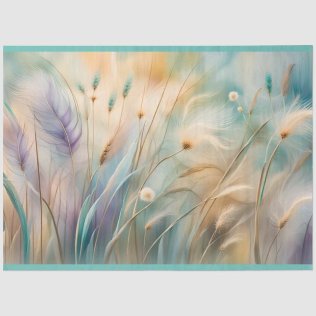Pastell, Abstrakte Flüstern der Natur, Gras II Seidenpapier (Vorderseite)