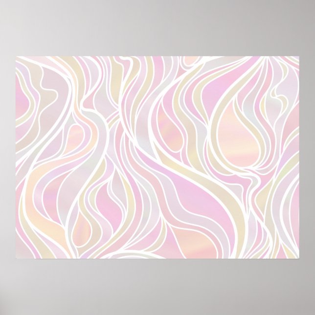 Pastell Abstraktes Hartglas Poster (Vorne)