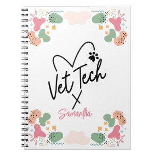 Pastell abstraktes Muster Vet Tech Heart Notizblock