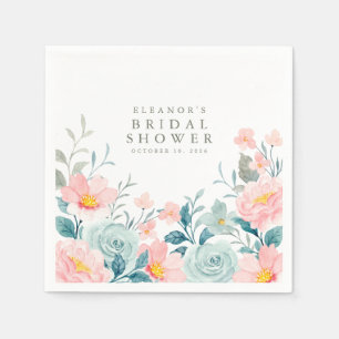 Pastell Aquamarin Pink Aquarellfarben Brautparty Serviette