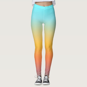 Pastell-Aquamarin-Sonnenuntergangs-Verlauf Soft Om Leggings