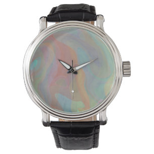 Pastell-Aquarell-Abstraktkunst Armbanduhr