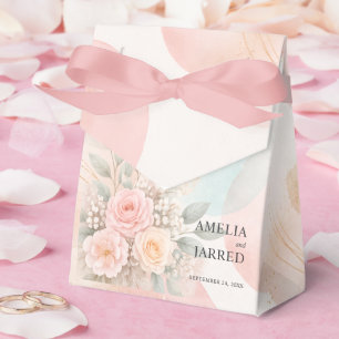 Pastell-Aquarell-Blumen-Abstract-Shapes-Hochzeit Geschenkschachtel