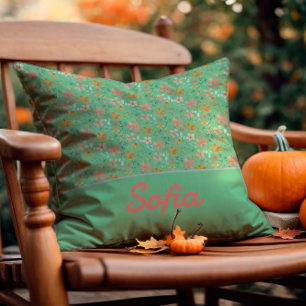 Pastell-Aquarell-Blumen-Boho-grüne Wurfkissen Kissen