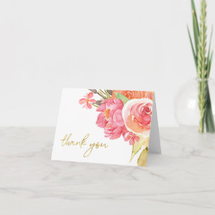 Pastell-Aquarell-Blumen Dankeskarte