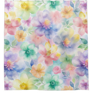 Pastell-Aquarell-Blumen-Duschvorhang Duschvorhang